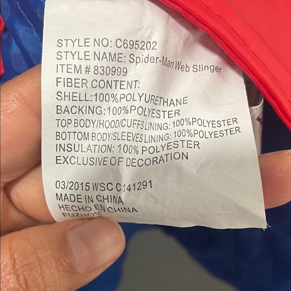 Marvel Red and Blue Spider-Man Kids Raincoat - Picture 6 of 8